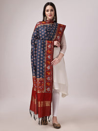 KAPAAHA Women's  Woven Silk Blend Patola Fulwadi Dupatta, Width 45 inch, Length 2.5 meter