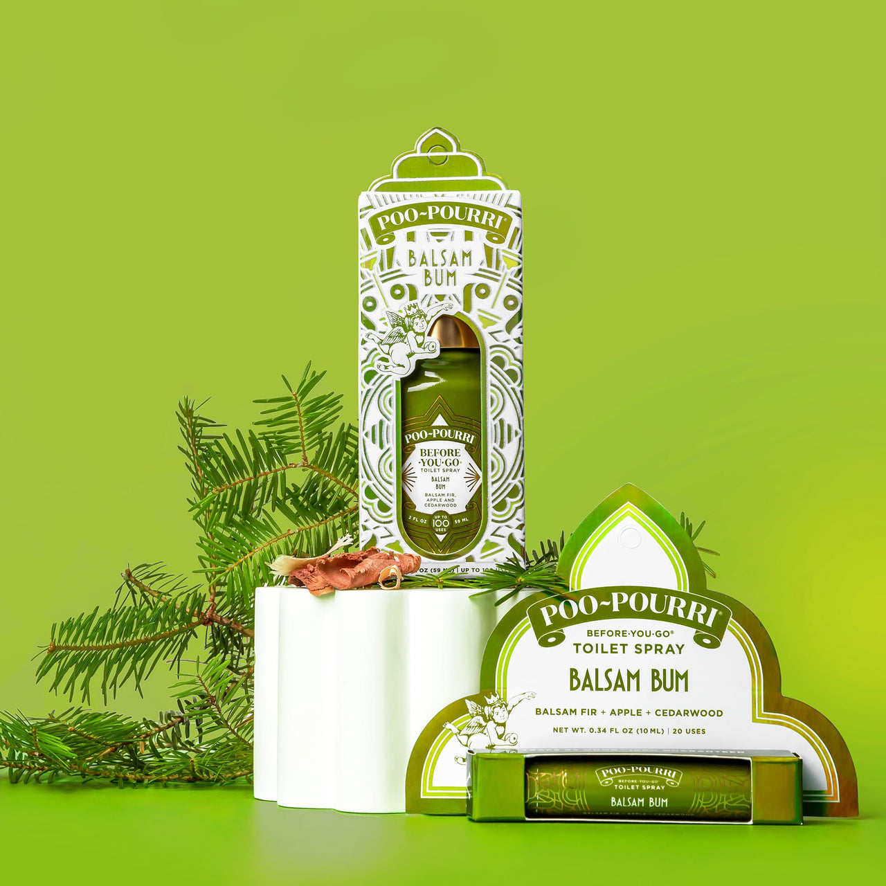 Poo-Pouri Before-You-Go Holiday Toilet Spray, Balsam Bum, 2 Fl Oz - Balsam Fir, Apple & Cedarwood