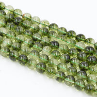 Asingeloo Natural Green Peridot Stone Beads for Jewelry Making Gemstone Loose Beads Crystal Energy Stone Healing Power 6mm /15inch a Strand Green Crystal