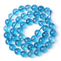 10mm 38pcs Blue Topaz Crystal Quartz Natural Stone Beads Energy Stone Healing Power Loose Beads for Jewelry Making DIY Bracelet Necklace Earrings Blue Crystal 10mm