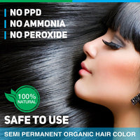 Vegetal Safe Color Plus Natural Hair Colour, Soft Black- 50g. Chemical-Free, No Ammonia, No Peroxide, Unisex (Pack of 2)