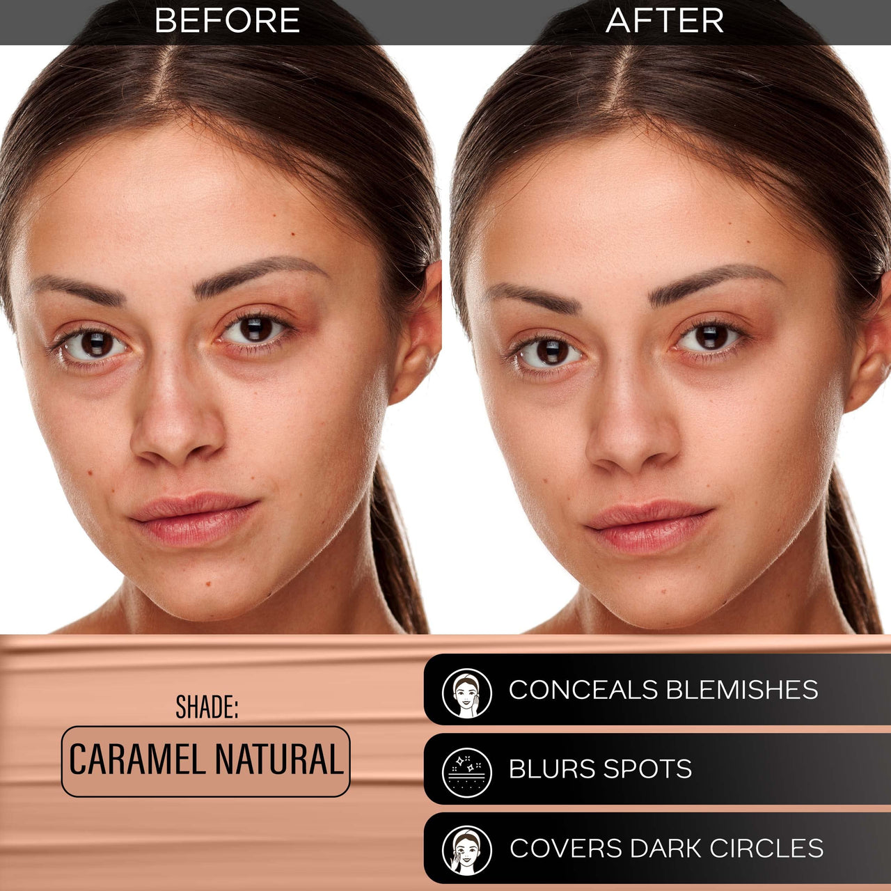 FACESCANADA All Day Hydra Matte Foundation|3-In-1 Foundation + Moisturizer Cream +Spf 30|24 Hr Aloe Hydration&Vitamin C|10Hr Long Wear|Medium To High Buildable Coverage|Caramel Natural|25Ml,Pack Of 1