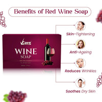 Vcare Red Wine Soap for All Skin Types - Redwine Bathing Bar Deep Cleansing, Exfoliating & Moisturizing Bathing Soaps Combo Pack - 100g (Pack of 6)