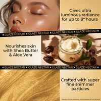 Just Herbs Glaze Pink Nectar Ultra Radiance | Ultra Shimmery Shine | Long Stay | Mess Free | Dewy Finish with Shea Butter and Aloe Vera Liquid Highlighter | All Skin Types | For Women 6g