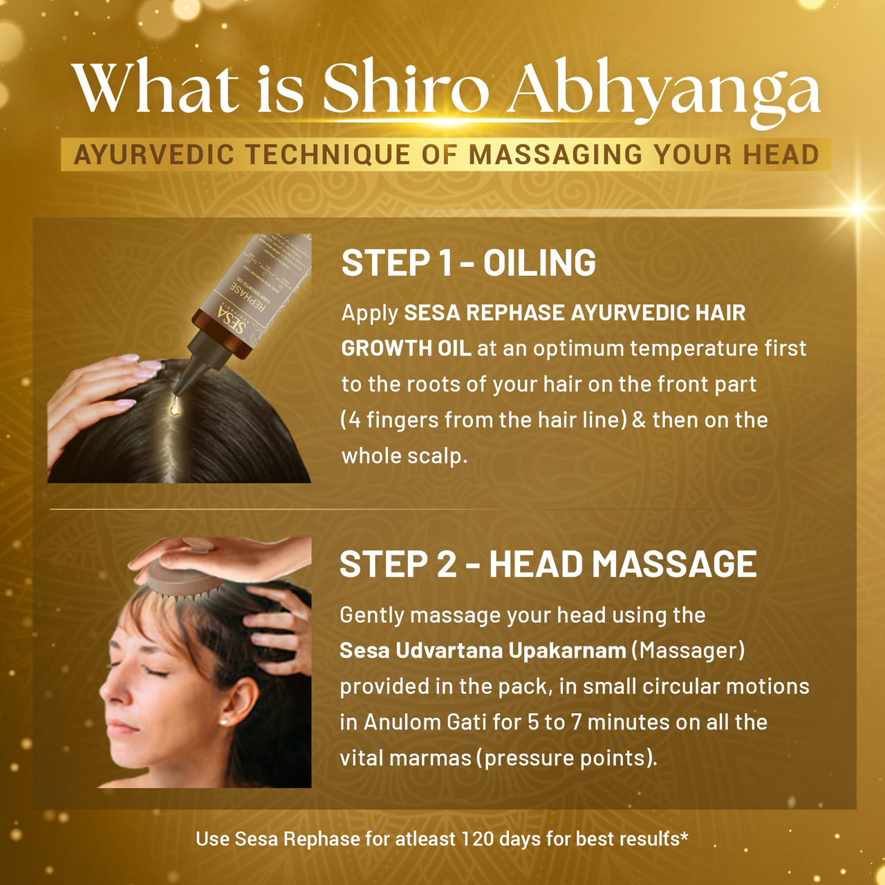 SESA Ayurvedic Rephase Refill Hair Oil 100 Ml And Rephase Shampoo 300 Ml With 26 Herbs And 6 Essential Oils Help Control Hair Fall & Strengthen Roots Hair Combo For Women And Men