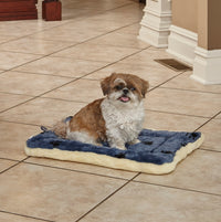 MidWest Homes for Pets Reversible Paw Print Pet Bed in Blue / Cream, Dog Bed Measures 23.5L x 17W x 2.8H for Small Dogs, Machine Wash 23.5