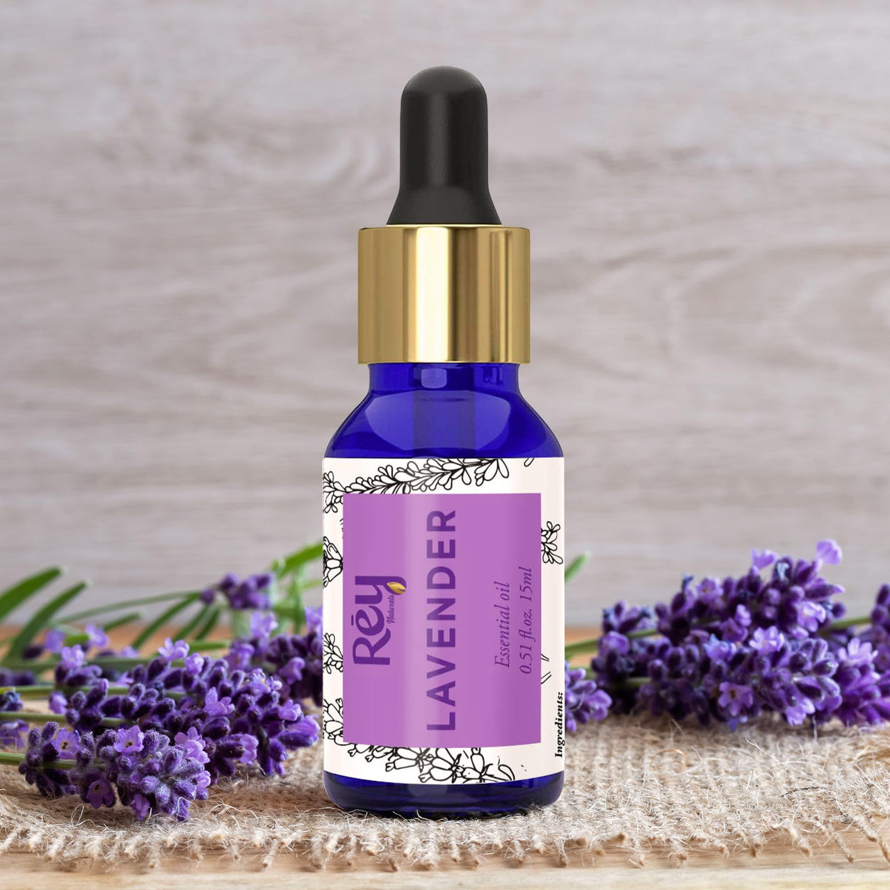 Rey Naturals Lavender Essential Oil For Hair Growth | Lavender Essential Oil For Skin | Undiluted Lavender Oil For Hair, Skin, Diffuser With Glass Dropper | Aromatherapy Diffuser Oil - 15ml(Pack Of 2)