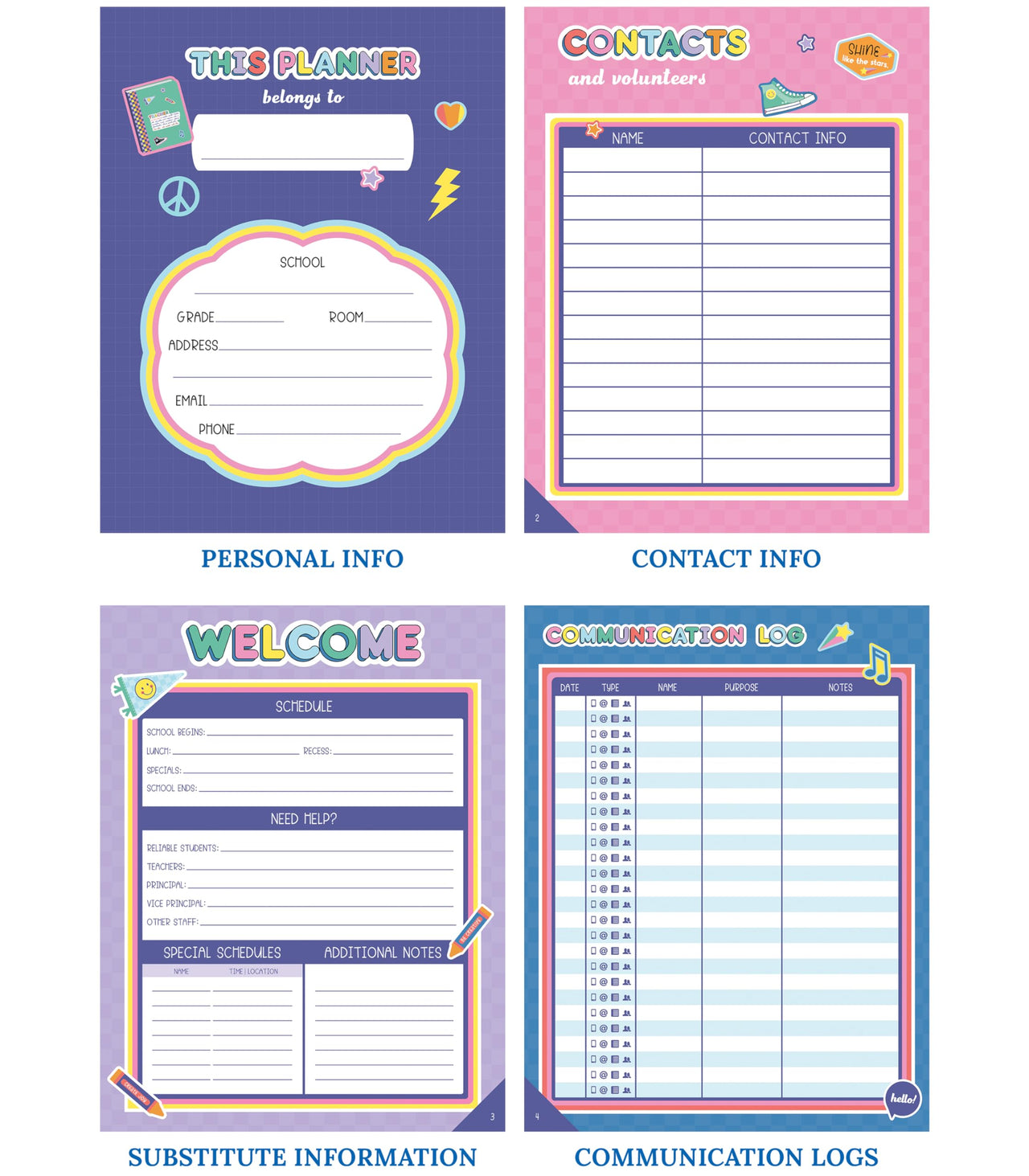 Carson Dellosa We Stick Together 8" x 11" Undated Daily Teacher Planner, Weekly Planner, Monthly Planner With Planner Stickers, Classroom Organization & Classroom Management Grade Book and Planner