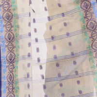 dB DESH BIDESH Women`s Traditional Bengal Tant Tri Leaf Woven Design Pure Handloom Cotton Saree Without Blouse Piece
