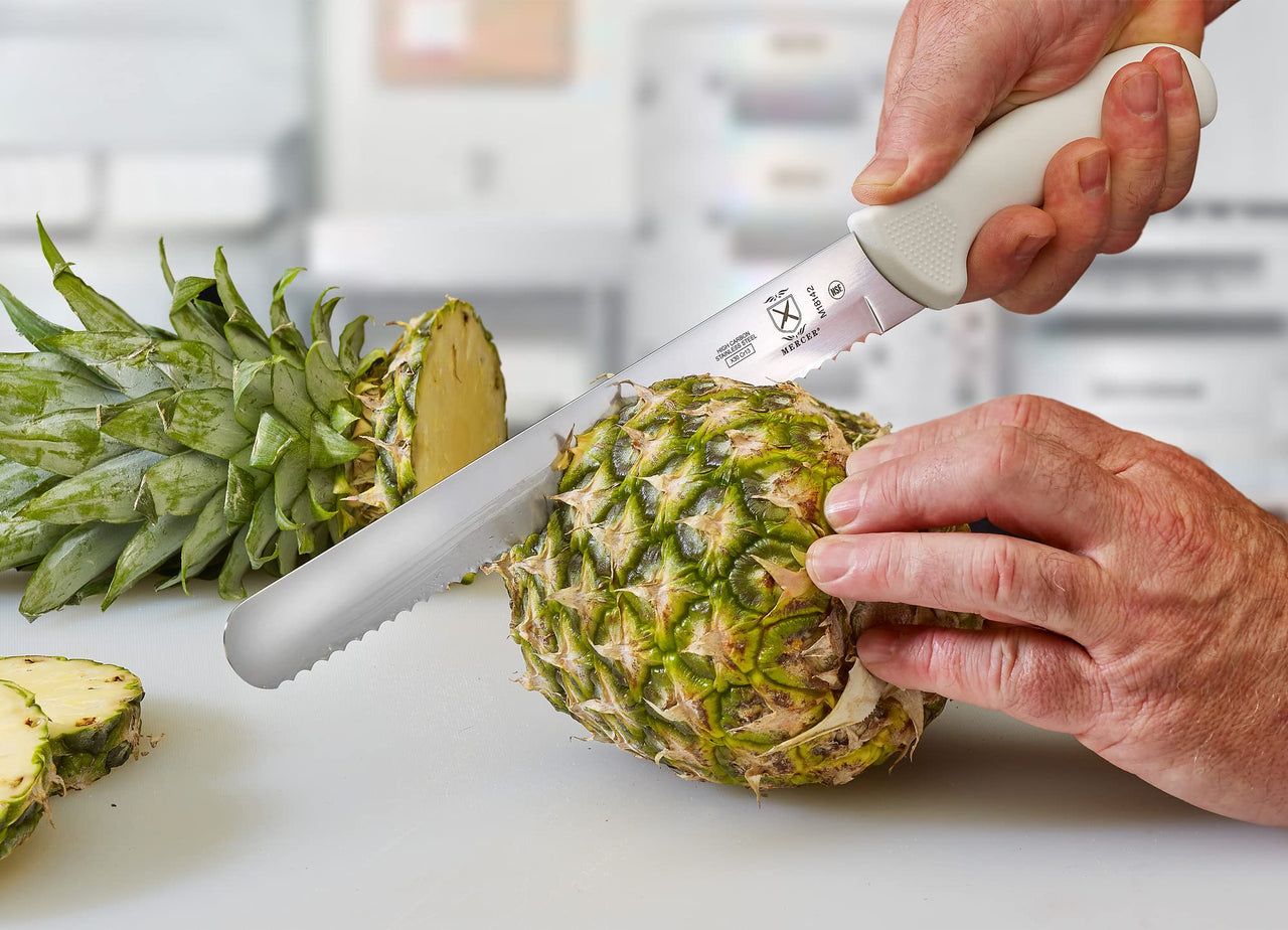 Mercer Culinary Ultimate White 10" Wavy Edge Slicer Knife Slicer Wavy Edge 10" Slicer Knife (Wavy Edge)