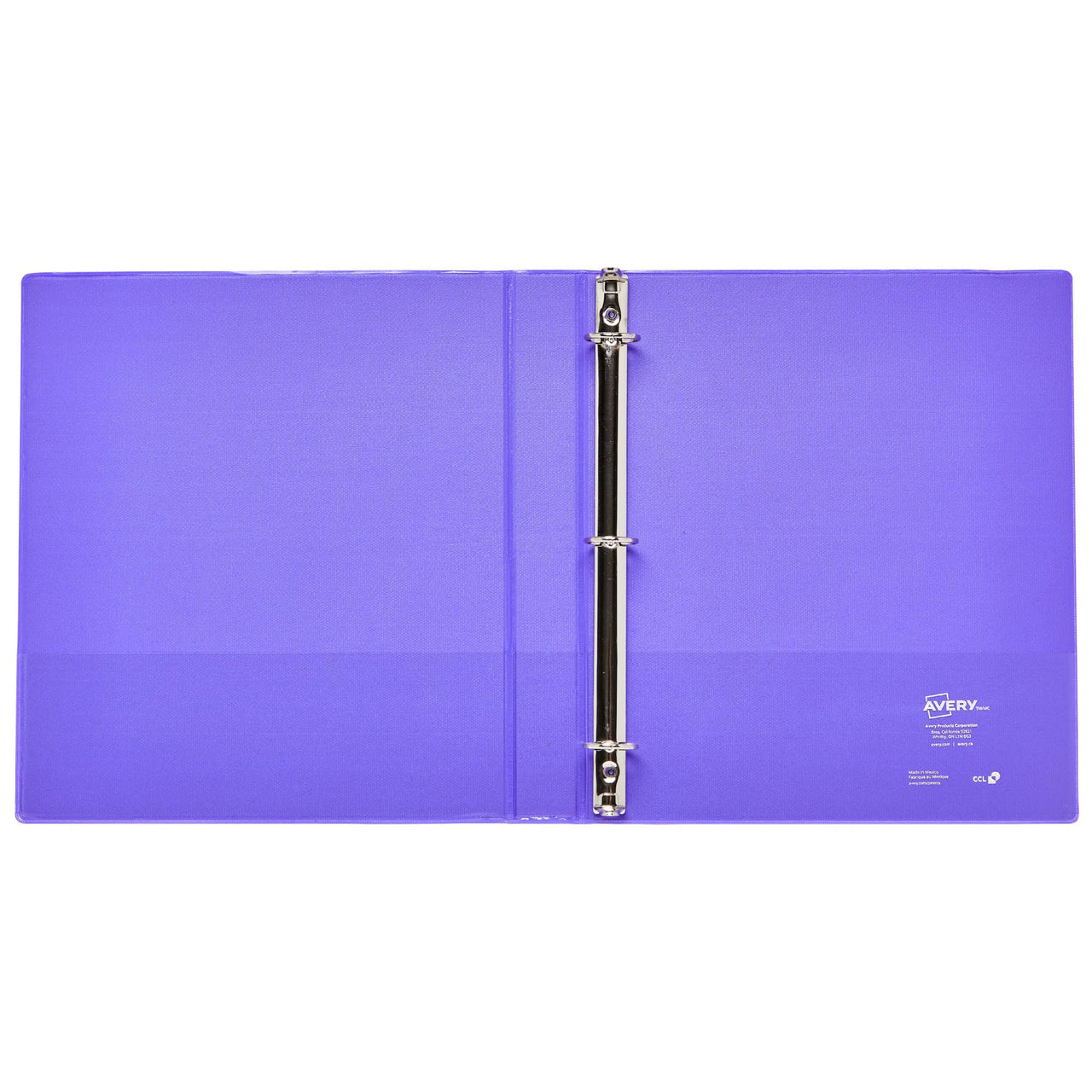 Avery Luxe Collection Durable Holographic 3 Ring Binder, Customizable View Cover, 1 Inch Round Rings, 1 Holographic Violet Binder (03226)