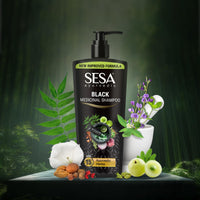 Sesa Ayurvedic Medicinal Shampoo Hairfall Control Anti Dandruff Shampoo Infused with 15 Ayurvedic Herbs Smooth & Shiny Hair For Men & Women (500 ml)