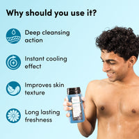 Man Matters 3 in 1 Action Charcoal Body Wash (Pack of 2) | Menthol, 5% Niacinamide & Activated Charcoal Beads | For Instant Cooling & Odor Protection | 500ml