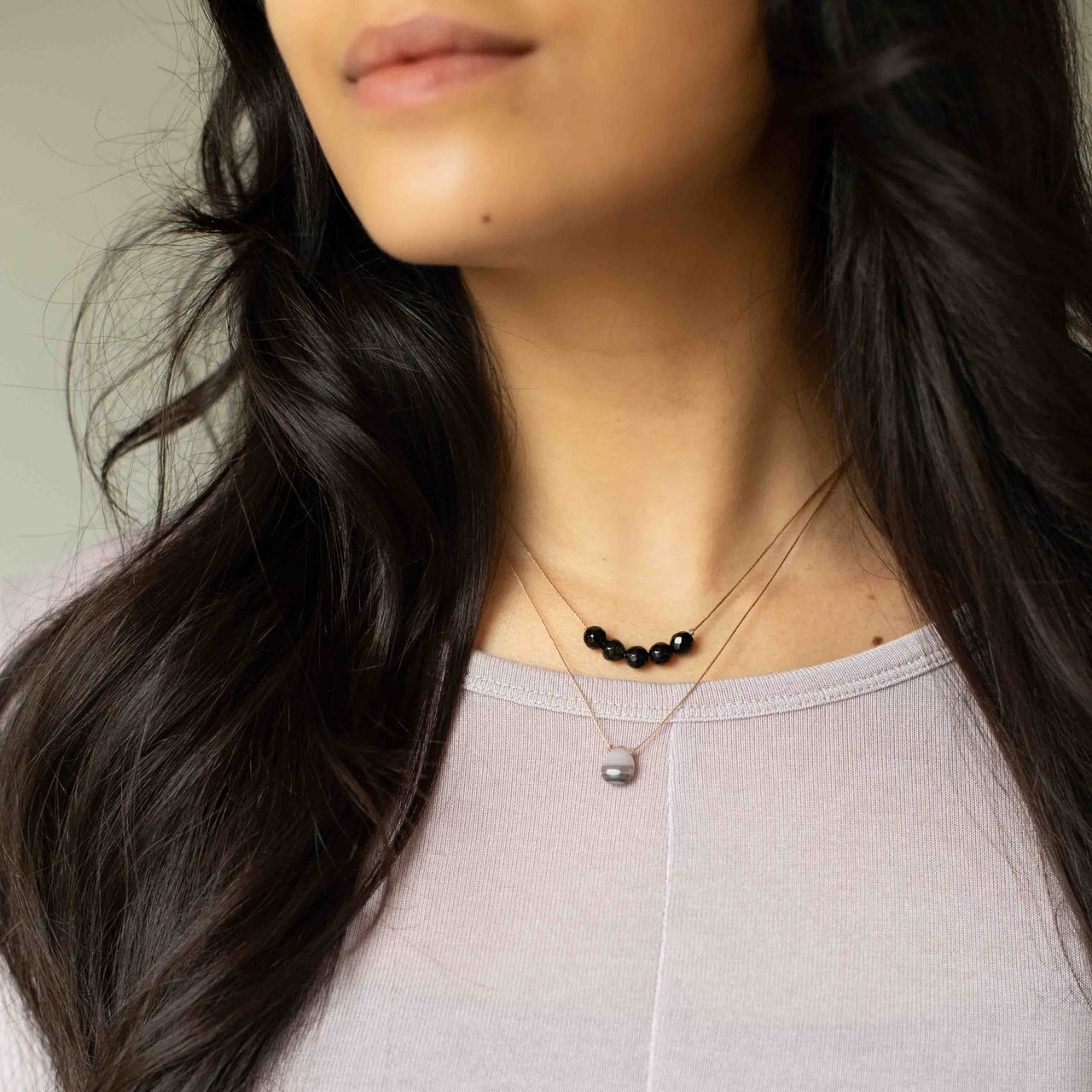 SoulKu Handcrafted Necklace, Empowerment Jewelry With Healing Crystal, Inspirational Jewelry For Women, Mom & Sister Gifts, 2" Extender With Lobster Clasp, 16" Nylon Cord (Change, Botswanna Agate)