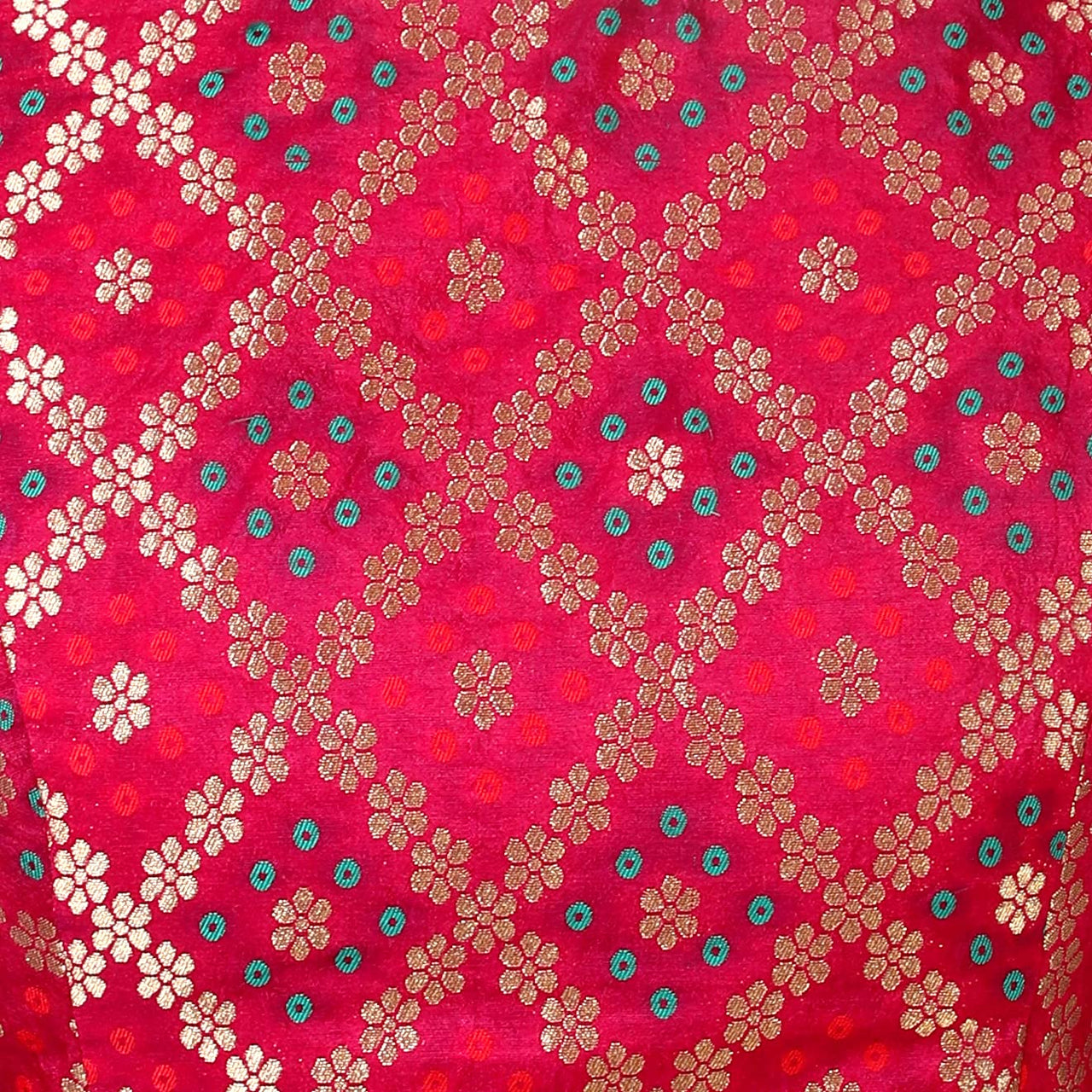 X3 Women's  Brocade Zari Weaving Elbow Length Sleeves Saree Blouse