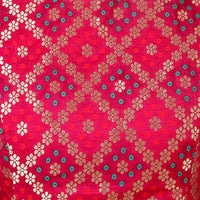 X3 Women's  Brocade Zari Weaving Elbow Length Sleeves Saree Blouse