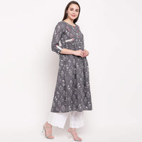Vbuyz Women's  Floral Print Anarkali Cotton Kurti(VF-KU-591-592)