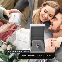 Leafael Women’s Silver Plated Infinity Love Heart Pendant Necklace with Birthstone Crystals, Jewelry Gifts for Her, 18 + 2 inch Chain, Anniversary Birthday Mother's  Necklaces for Wife Mom Girlfriend 13c-Protection-Crystal Black