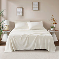 Sleep Philosophy True North Fleece Sheet Set Full, Solid Color, Warm & Plush Sheets Soft Fleece Bedding Full Size Sheets, Fitted Pocket Fits Up to 16