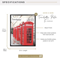 MCS Trendsetter 20x28 Poster Frame Black High-Gloss, Vertical & Horizontal Wall Hanging Large Picture Frame for Photos, Posters & Art Prints (1-Pack) 20 x 28 in Single