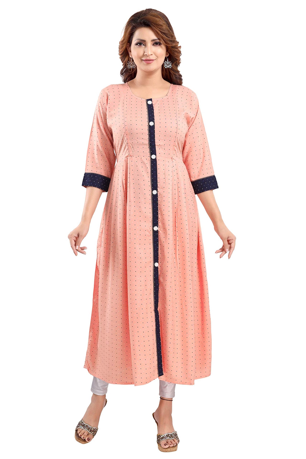 Priscilla RAYON COTTON FEEDING KURTIS FOR WOMEN WITH ZIPPERS 1122