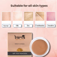 Barva SPF 50, 2 in 1 Cream Semi-Matte Foundation and Concealer, Perfect for Indian Skin Tones, 9g (Dusk)