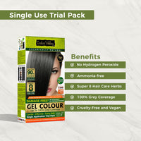 INDUS VALLEY Hair Color Trial Pack | Black With Colour Protection Shampoo (200 ml)