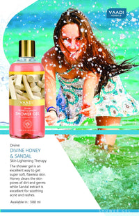 Vaadi Herbals Shower Gel, Divine Honey and Sandal, 300 ml