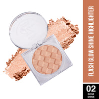 Hilary Rhoda Flash Glow Shine Highlighter | Rich Colour Payoff | Superfine Particles | 3D Reflective Glow | Blends Flawlessly -7g (Rose Shine -Shade 02)
