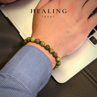 [Healing Trust] Green Jade Bracelet for Men Women Entrepreneur Business Luck, MONEY ATTRACTION Chakra Bracelets for Women, Bead Bracelets for Women, Maximum Money Wealth Abundance Bracelet, Prosperity Good Luck Feng Shui, Jade Bracelet Goals Manifestat...