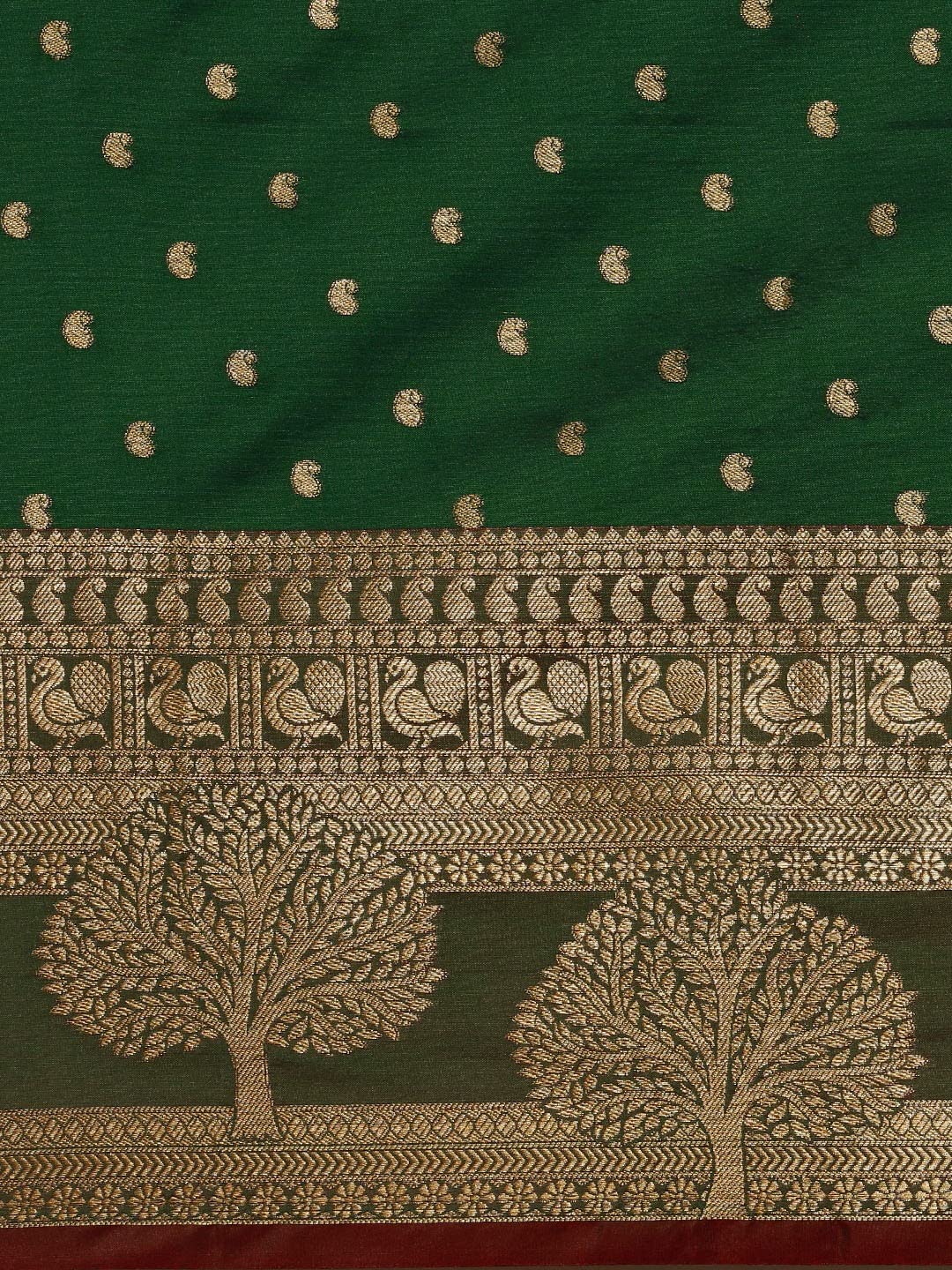 Pandadi Saree Women's  Banarasi Silk Saree With Unstitched Blouse Piece