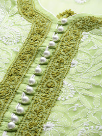 Ada Women's  Hand Embroidered Faux Georgette Lucknowi Chikankari Kurti with Slip