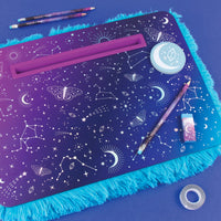 3C4G THREE CHEERS FOR GIRLS - Celestial Deluxe Fur Lap Desk - Portable Lap Pillow Desk for Kids with Media Slot - 12” x 16.9” Lap Desk for Laptop, Tablets, & Notebooks