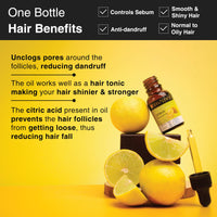 Soulflower Lemon Essential Oil | Hair Fall Control, Pimple, Acne Care, Skin Care & Oil Control | 100% Organic, Pure, Natural & Undiluted Premium Essential Oil|15ml