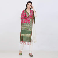 KAPAAHA Women's  Woven Silk Blend Patola Dupatta/Chunni