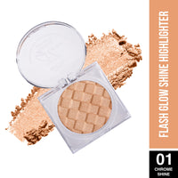 Hilary Rhoda Flash Glow Shine Highlighter | Rich Colour Payoff | Superfine Particles | 3D Reflective Glow | Blends Flawlessly -7g (Chrome Shine -Shade 01)