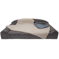 Furhaven Waterproof & Self-Warming Throw Blanket for Dogs & Indoor Cats, Washable & Reflects Body Heat - Terry & Sherpa Dog Blanket - Cozy Denim, Large