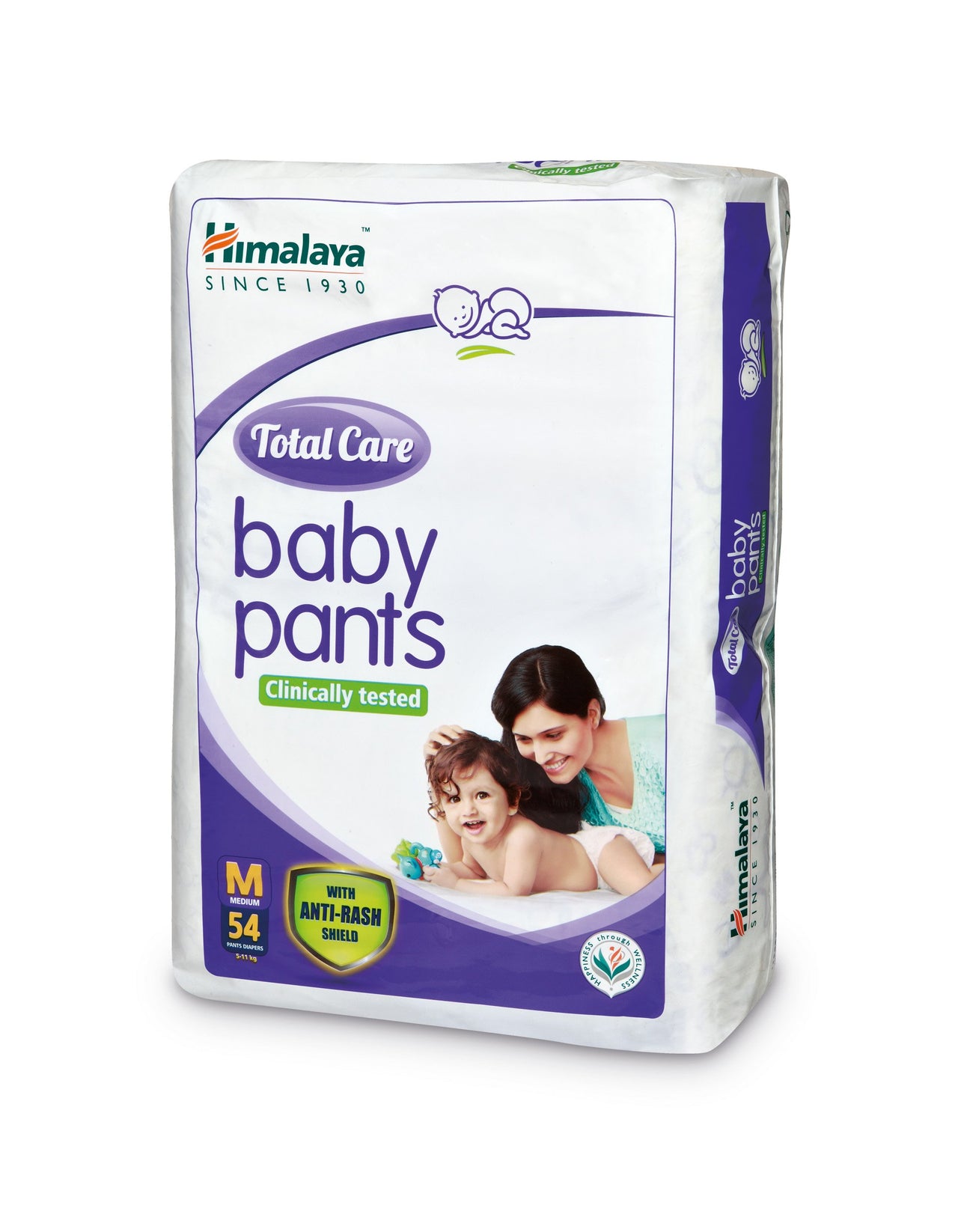 Himalaya Baby Massage Oil (500ml) & Himalaya Total Care Baby Pants Diapers, Medium, 54 Count