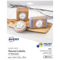 Avery Printable Round Labels with Sure Feed, 2