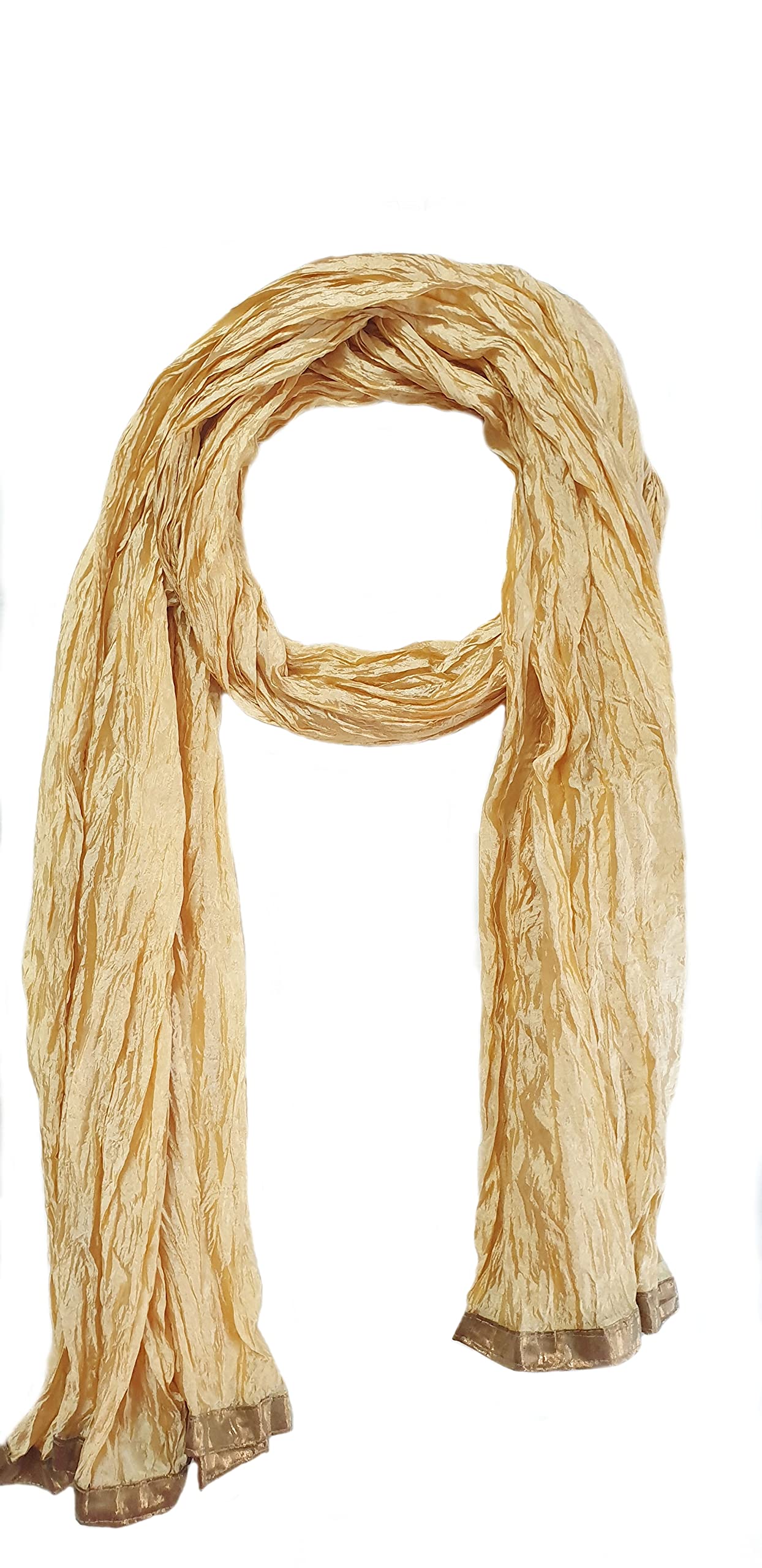 ALKAR MART Women and men silk solid duppatta,chunni with golden gotta patti border
