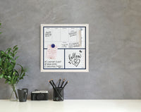 U Brands Rustic Weekly Dry Erase Planner Board, 14 x 14 Inches, Office Supplies, White Wood Frame