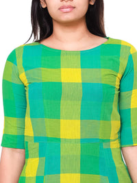 Cross Colors Women's  Cotton Angrakha Kurta M Emerald Green