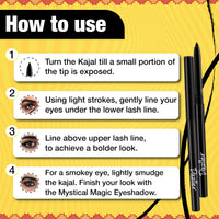 Dazller Kreamy Kajal - Pack of 2, Blackest Black, 15 Hour Stay, Water-Resistant, Smudge-Proof, Creamy Matte Finish