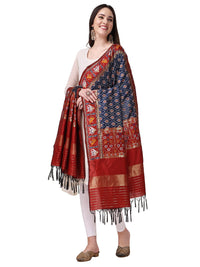KAPAAHA Women's  Woven Silk Blend Patola Fulwadi Dupatta, Width 45 inch, Length 2.5 meter