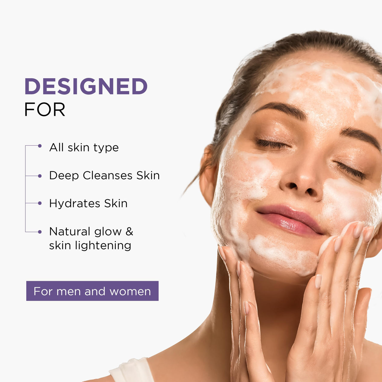 Oshea Herbals Glopure Lightening Face Wash- Hydrates Skin | Deep Cleansing | Lightens Skin | Tone & Removes Impurities 150 Gram (Pack of 2)