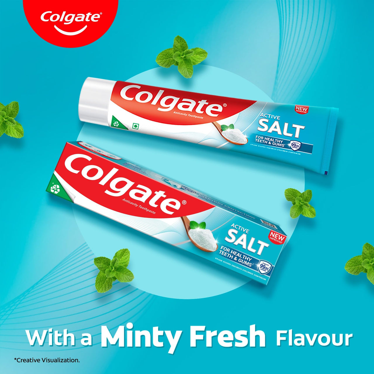 Colgate Active Salt Toothpaste, Daily Germ Protection, Combo Pack of 800g (Buy 3 Get 1 Free) with Salt and Mint, Healthy Gums & Teeth, Tooth paste that Fights Germs & Provides Fresh Breath
