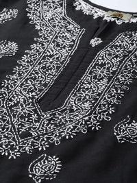 Ada Women's  Cotton Top Tunic Hand Embroidered Lucknowi Chikankari Short Kurti