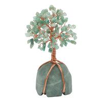 Green Aventurine Chakra Tree of Life - Crystal Tree for Positive Energy, Green Aventurine Base, Handmade Gemstone Tree, Copper Wire Money Tree - Feng Shui Decor, Green Healing Crystals, Spiritual Gift Green Aventurine + Green Base