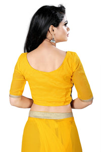 Anjaneya Sarees Women's  Georgette Saree With Blouse Piece