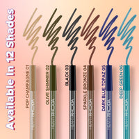 Hilary Rhoda Play n Blend Gel Eyeliner | One Stroke Application | Highly Pigmented | Matte & Shimmer Finish | 2 in 1 Smudger + Eyeliner | Butter Smooth Texture | 1.5g - (Shimmer Brown | Shade 11)